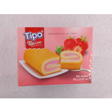 Tipo เค้กโรลมินิ รสสตอเบอร์รี่ 80กรัม 티포 미니롤케익 딸기맛 80g